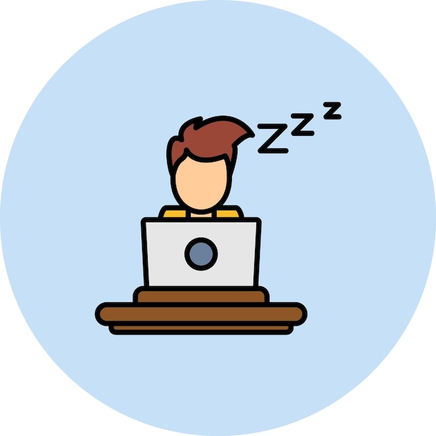 Ilustración del trabajador dormido en el piso
