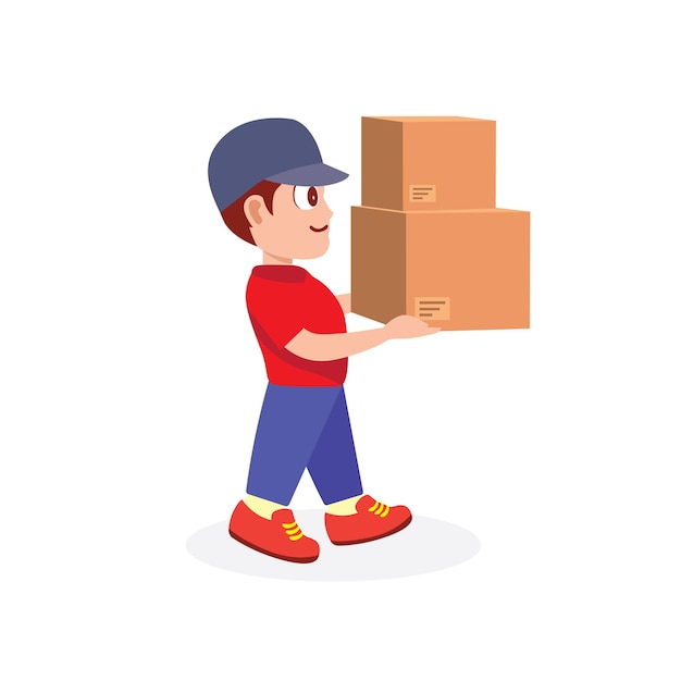 Ilustración de un trabajador de entregas
