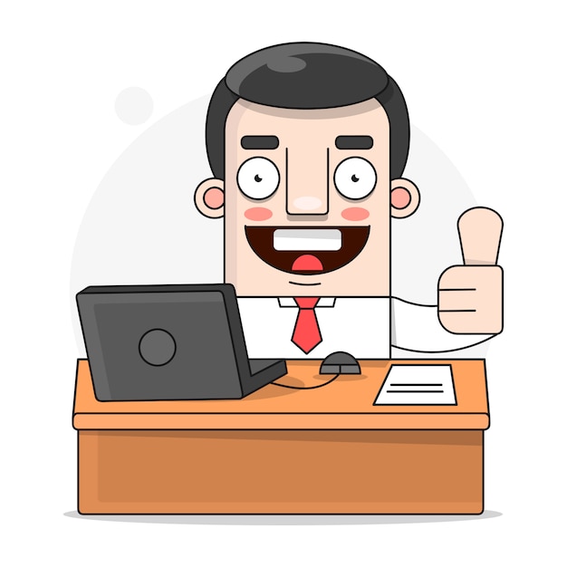 Ilustración de trabajador de oficina