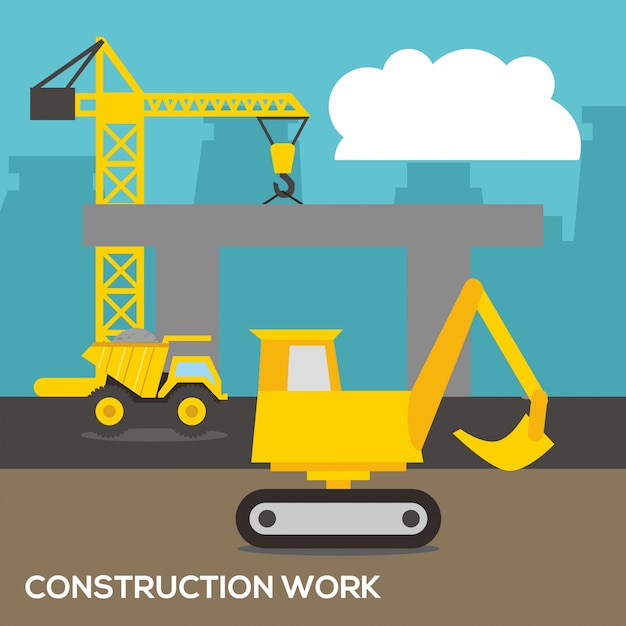 Ilustración de trabajo de construcción