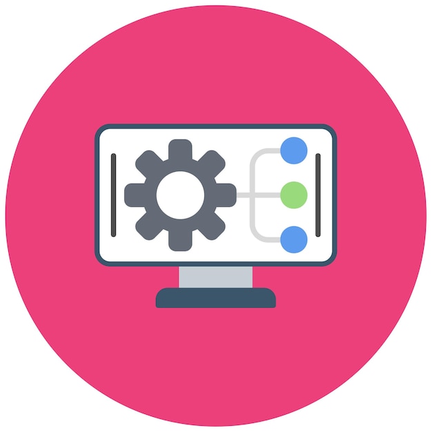 Ilustración de trabajo de software plano