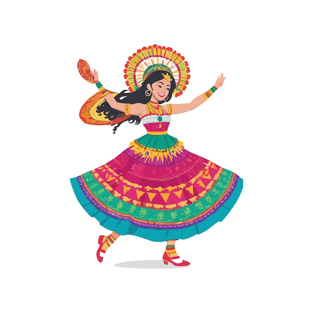 Vector ilustración tradicional de una chica bailarina