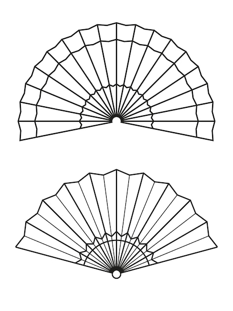 La ilustración tradicional china del abanico describe el diseño del elemento de decoración