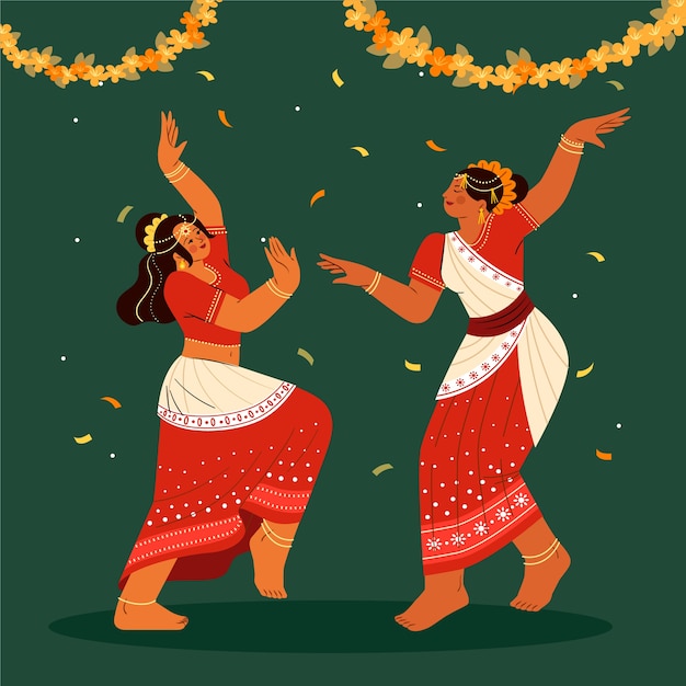 Ilustración tradicional india dibujada a mano