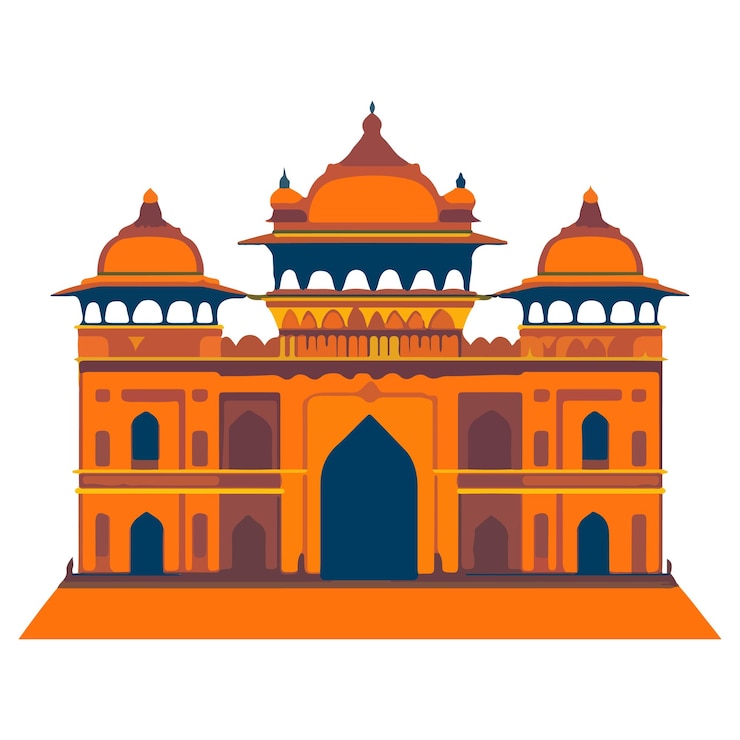 Vector ilustración tradicional del palacio indio