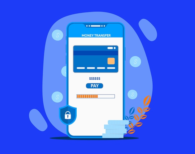 ilustración de transferencia de dinero de vector método de pago de ilustración de envío de dinero