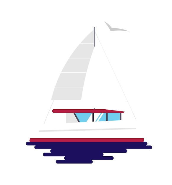 Ilustración de transporte de agua de yate de vela