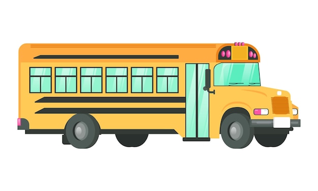 Ilustración de transporte en autobús de estudiantes en fondo blanco