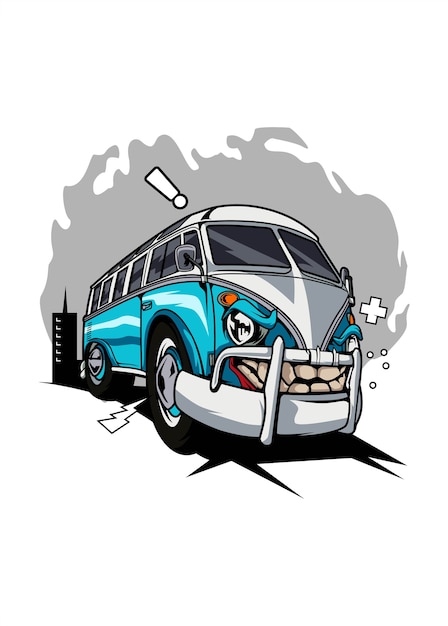 Ilustración transporter monster car