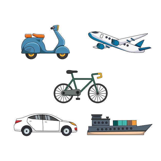 Ilustración de los transportes