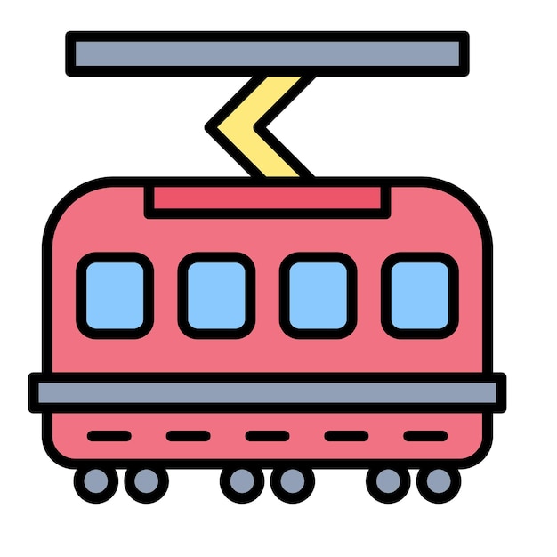 Ilustración del tranvía aplanado
