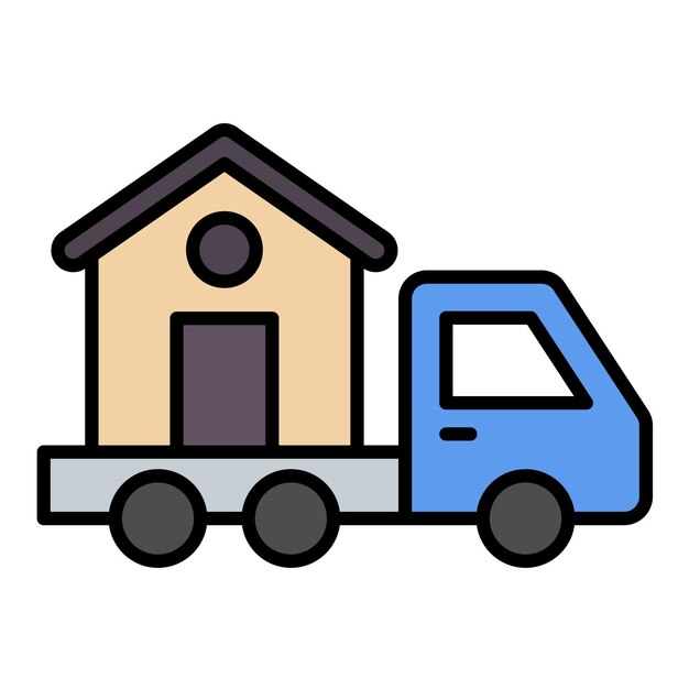 Ilustración del traslado de una casa a un piso