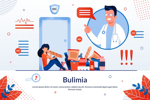 Ilustración de tratamiento de trastorno de alimentación de bulimia