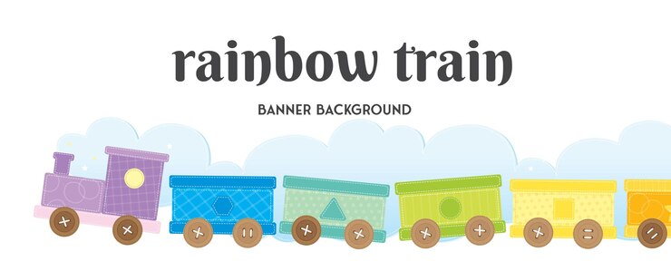Vector ilustración del tren del arco iris