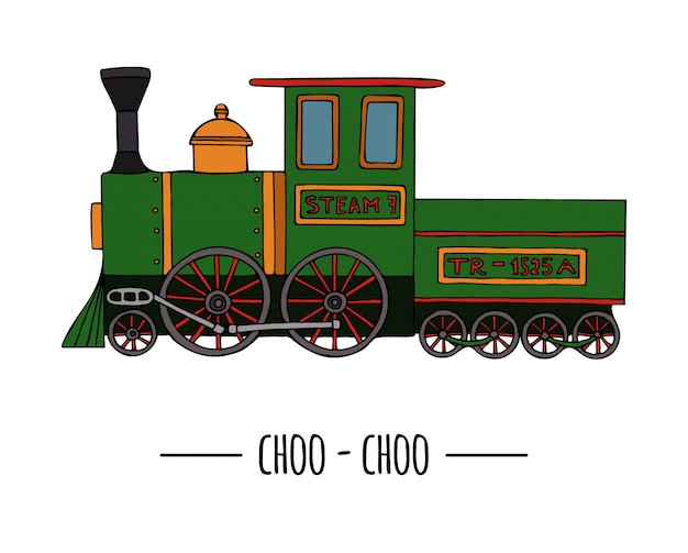 Ilustración del tren locomotor retro