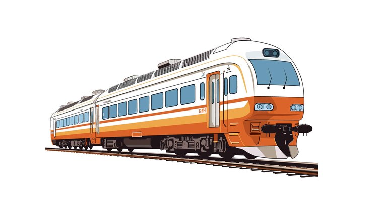 Ilustración del tren Metro aislado sobre fondo blanco.