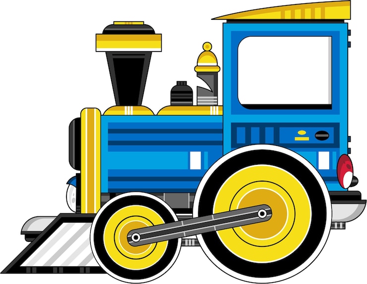Vector ilustración de tren de vapor retro de dibujos animados