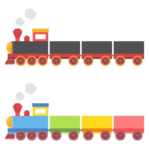 Vector ilustración de trenes de juguete