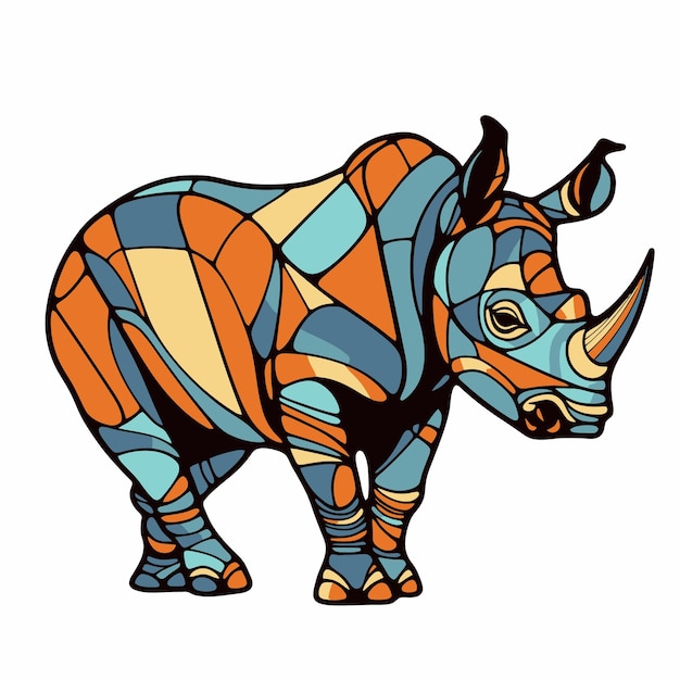 Ilustración tribal de un rinoceronte