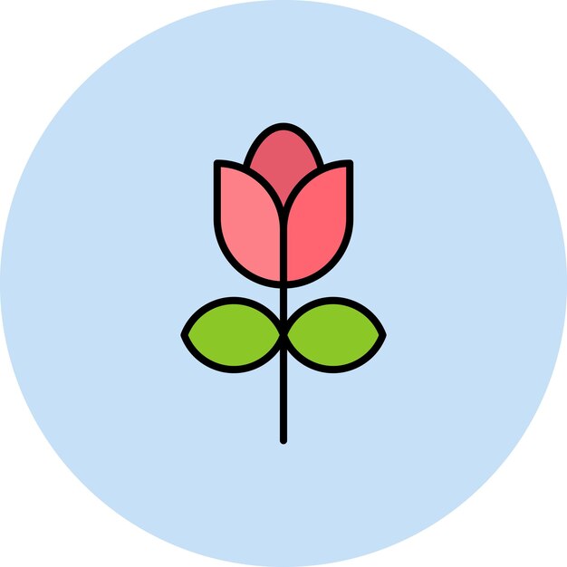Ilustración del tulipán plano