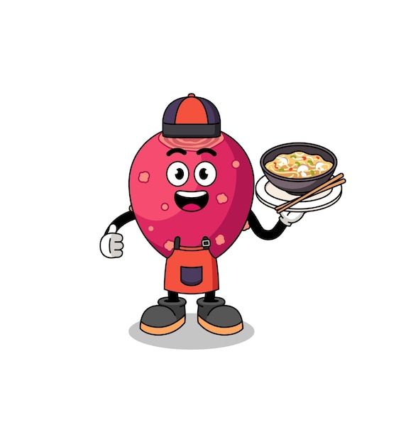 Ilustración de tuna como chef asiático