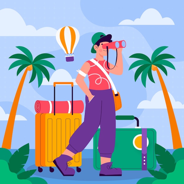 Ilustración turística plana
