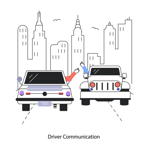 Ilustración de la última línea de la comunicación del conductor