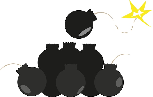 Vector ilustración única de bombas redondas en un estilo simple