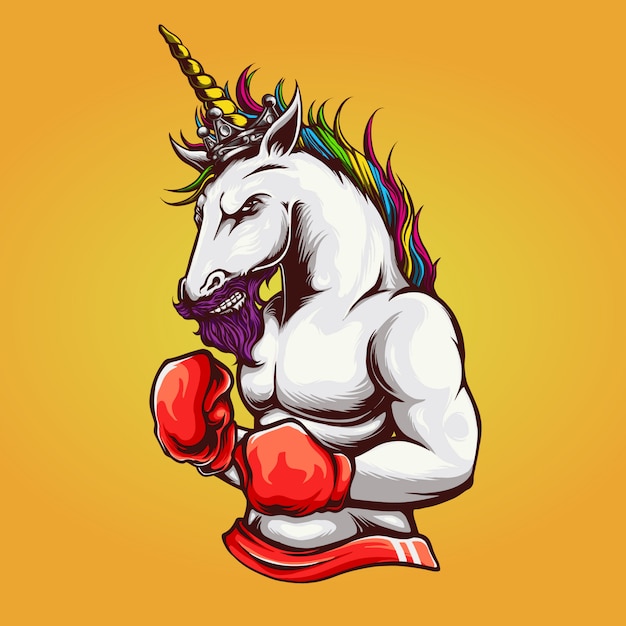 Ilustración de unicornio boxer