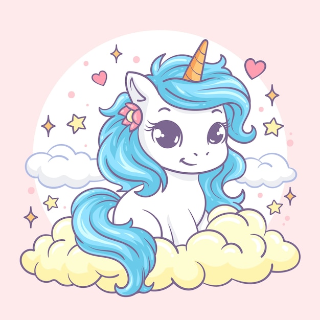 Ilustración de unicornio dibujado a mano
