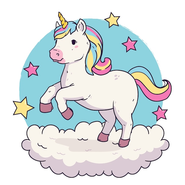 Ilustración de unicornio dibujado a mano