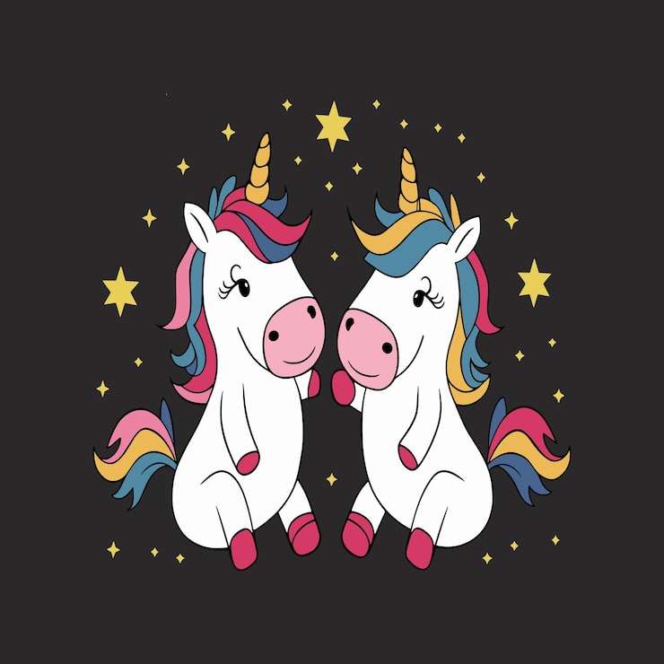 Vector ilustración de unicornio lindo para el diseño de camisetas vector de unicornio vector de princesa de dibujos animados