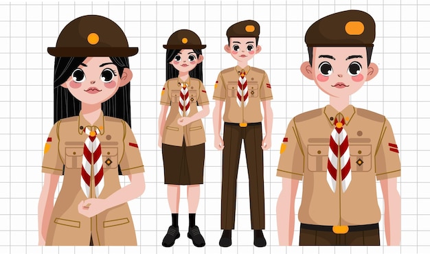 Ilustración del uniforme de los exploradores