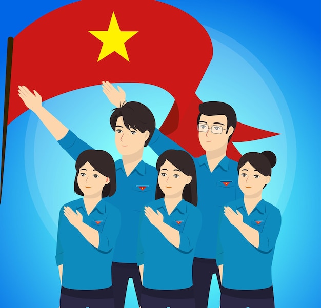 Vector ilustración de la unión de la juventud vietnamesa