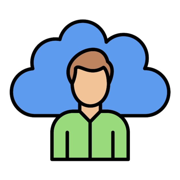 Ilustración del usuario de la nube plana