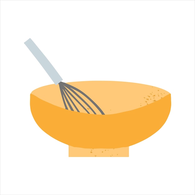Ilustración de utensilios de cocina de tazón y batidor