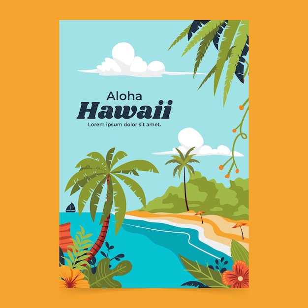 Ilustración de las vacaciones en Hawai