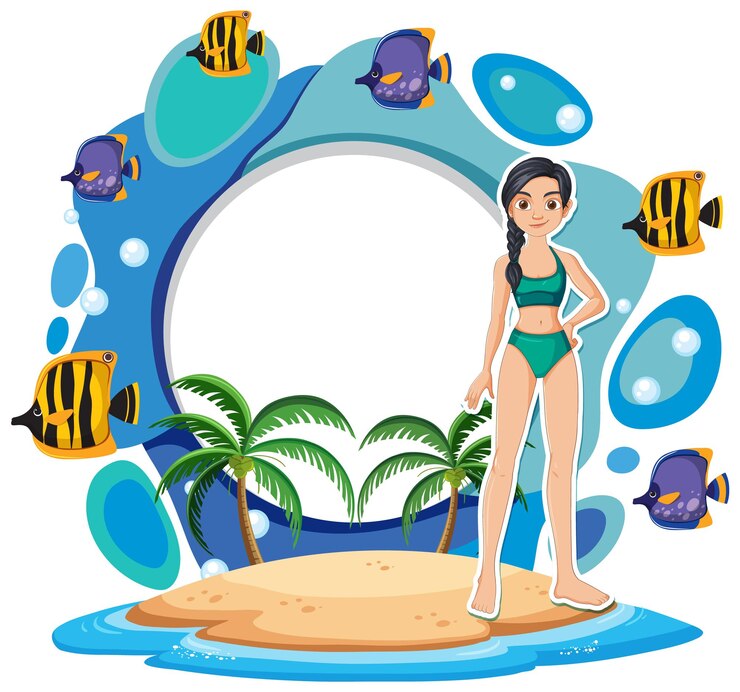 Ilustración de vacaciones en playas tropicales