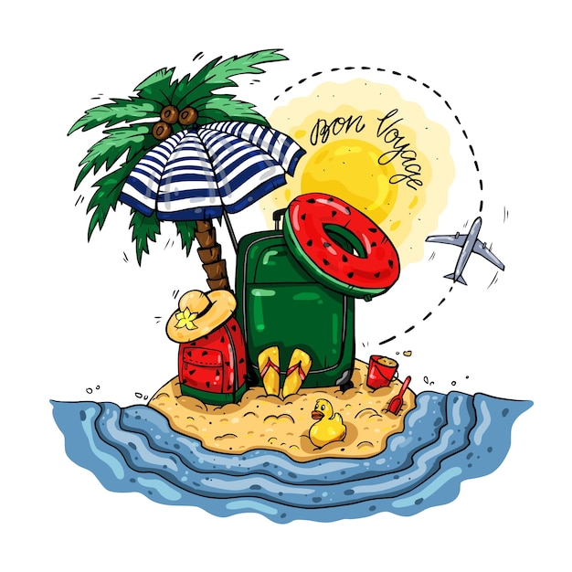 Ilustración de vacaciones tropicales