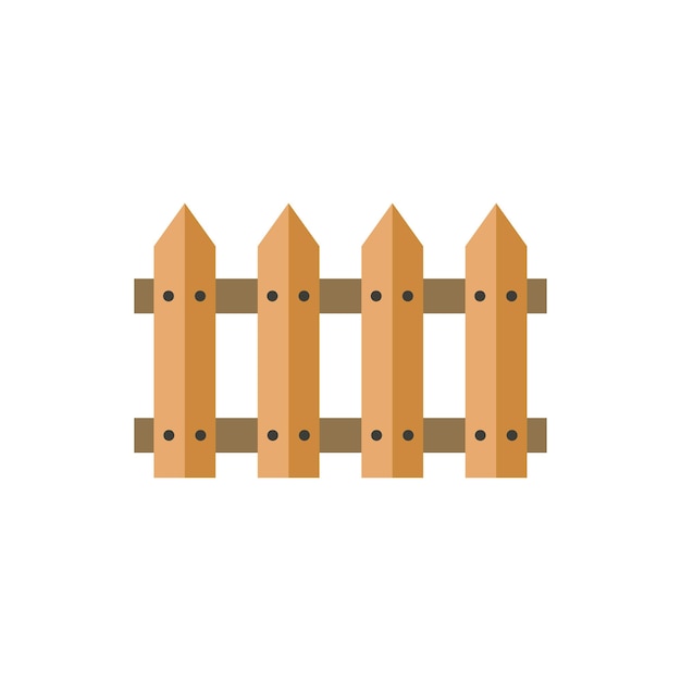Ilustración de valla de madera tema de resorte tema de diseño plano