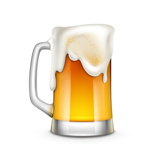Vector ilustración de vaso de cerveza aislado