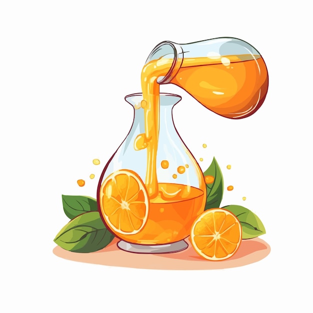 Vector ilustración de un vaso de jugo de naranja
