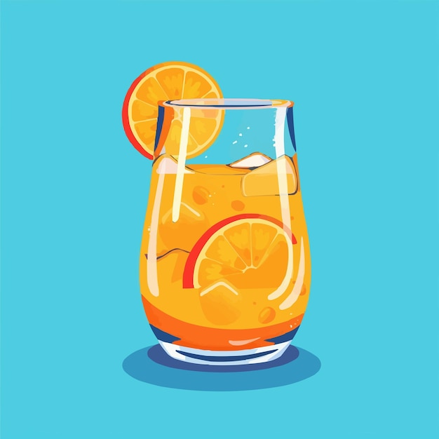 Vector ilustración de un vaso de jugo de naranja