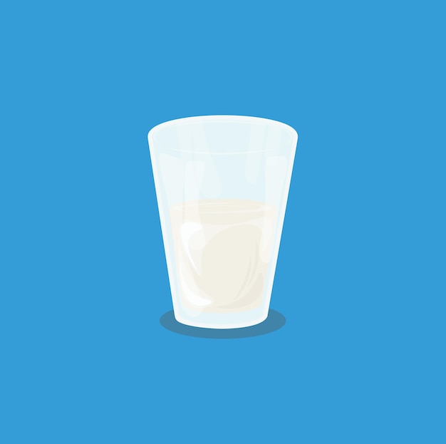 Ilustración de un vaso de leche blanca