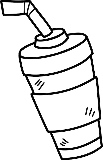 Vector ilustración de vaso de refresco dibujado a mano