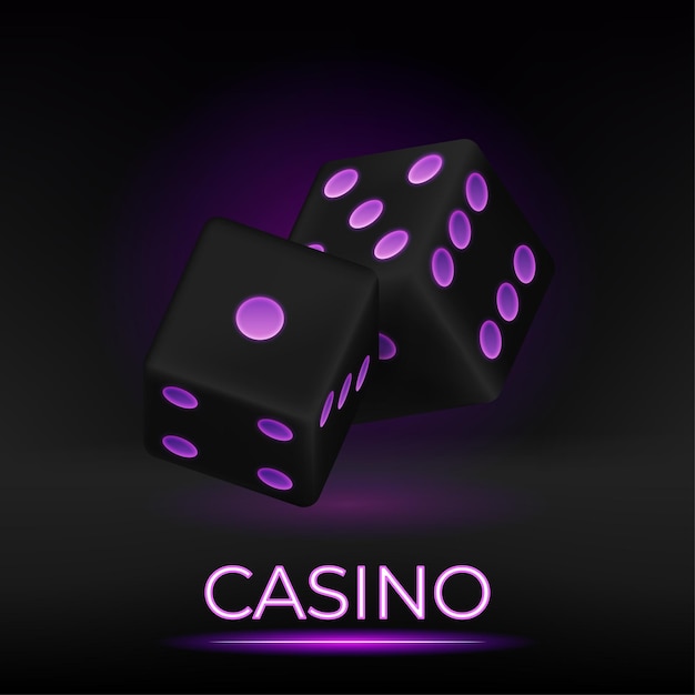 Ilustración de vector 3d de dados brillantes realistas de casino para juegos de juego de mesa de dados de diseño