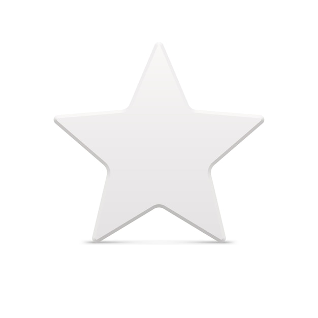 Ilustración de vector 3d estrella blanca de cinco puntas
