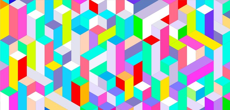 Vector ilustración de vector 3d de fondo de bloques de color isométrico abstracto fondo isométrico plano moderno