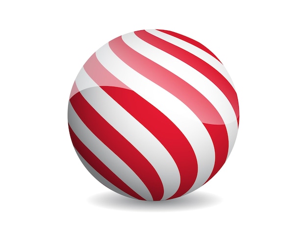 Ilustración de vector abstracto de bola 3D Diseño moderno de esfera de patrón Globo de forma redonda sobre fondo blanco