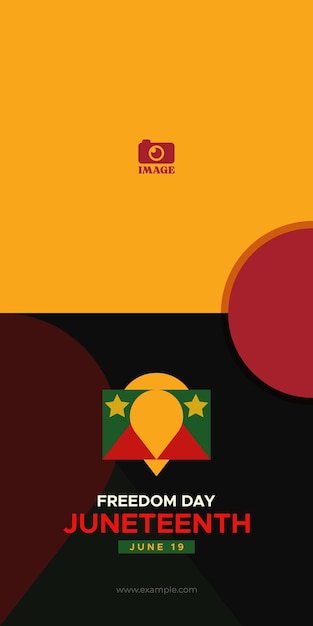 Ilustración de vector abstracto del Día de la Libertad de Juneteenth Forma de banner geométrico Fondo de vector para anuncios cartel de tarjeta de redes sociales 19 de junio